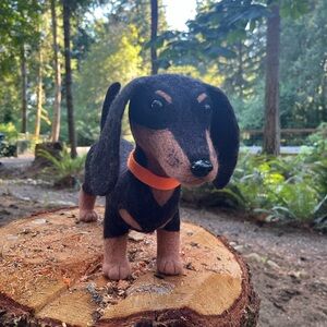 Needle felted Dachshund dog